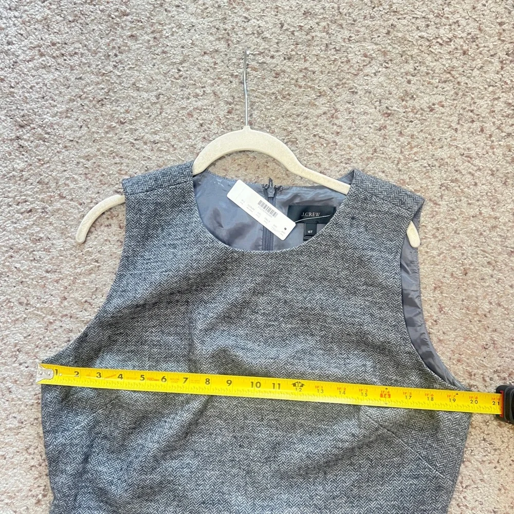 J. Crew Herringbone Knee Length Dress Gray sz 16T Wool blend Workwear business‎
